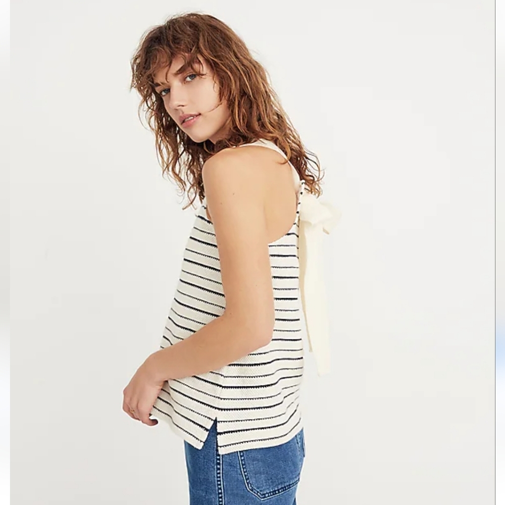 Coastal tank top with bow tie in back madewell